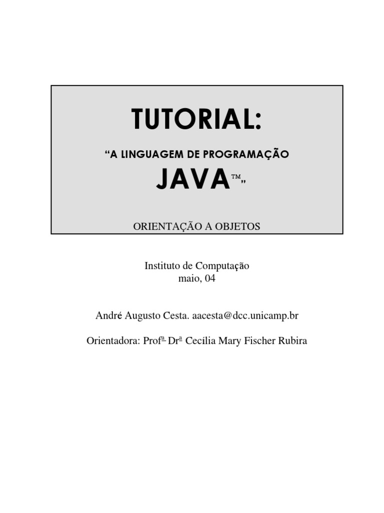 Apostila Java | PDF | Classe (programação de computadores) | Linguagem ...