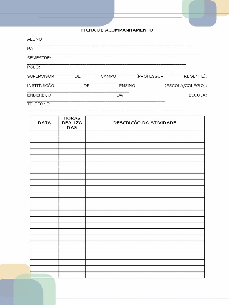Ficha de Acompanhamento do Aluno | PDF
