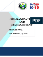Oraganization AND Management: Mr. Bernard Jay Oro