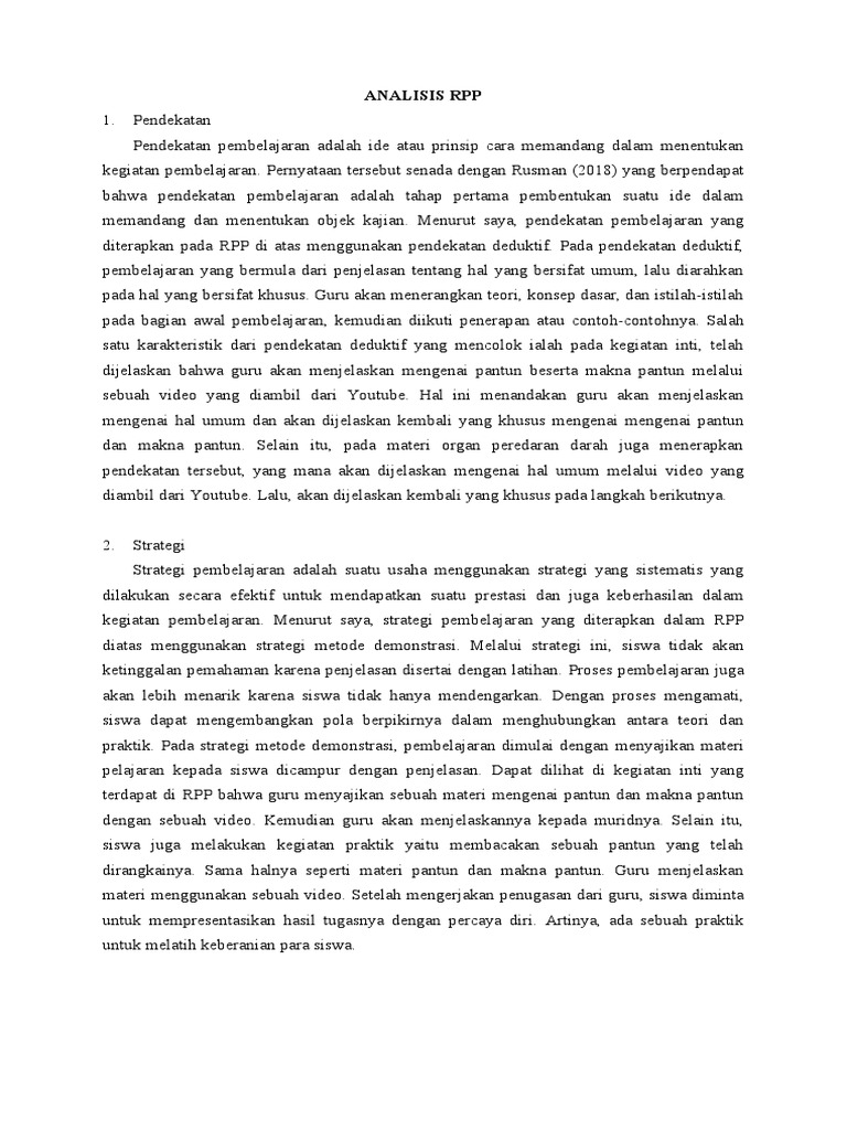 Analisis RPP | PDF
