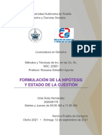 Actividad 3. Formulación de Hipótesis y Estado de La Cuestión