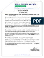 PUBLIC NOTICE 21 August 2021 Subject_ Release of A