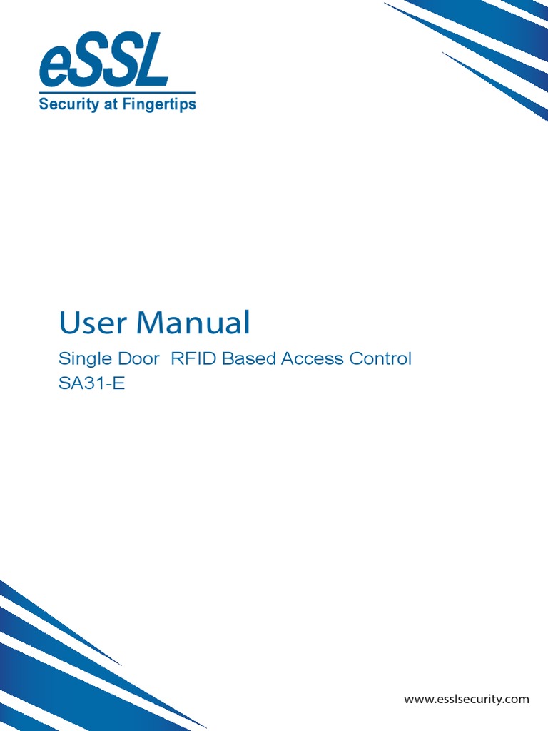 User Manual Security at Fingertips PDF Access Control Radio