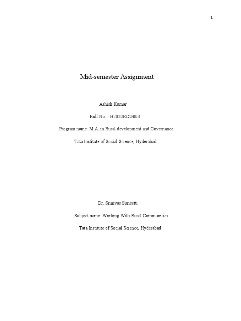 WRC Mid-Semester Assignment | PDF | Employment | Poverty