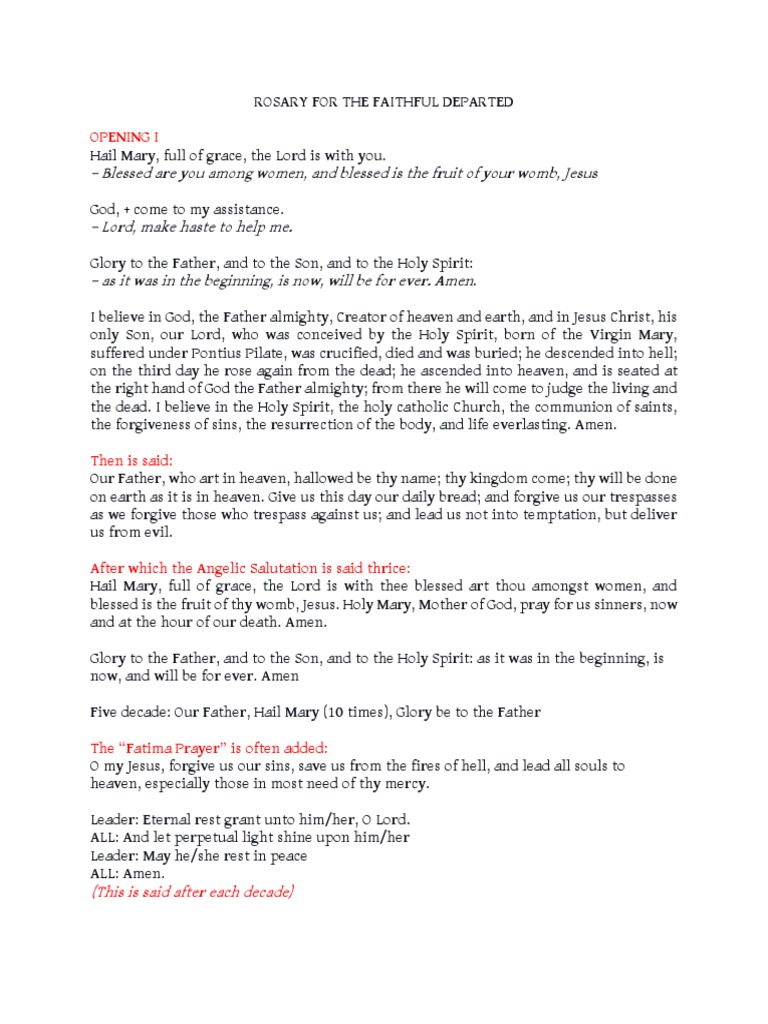 Prayer For The Faithful Departed | PDF | God The Father | Lord's Prayer