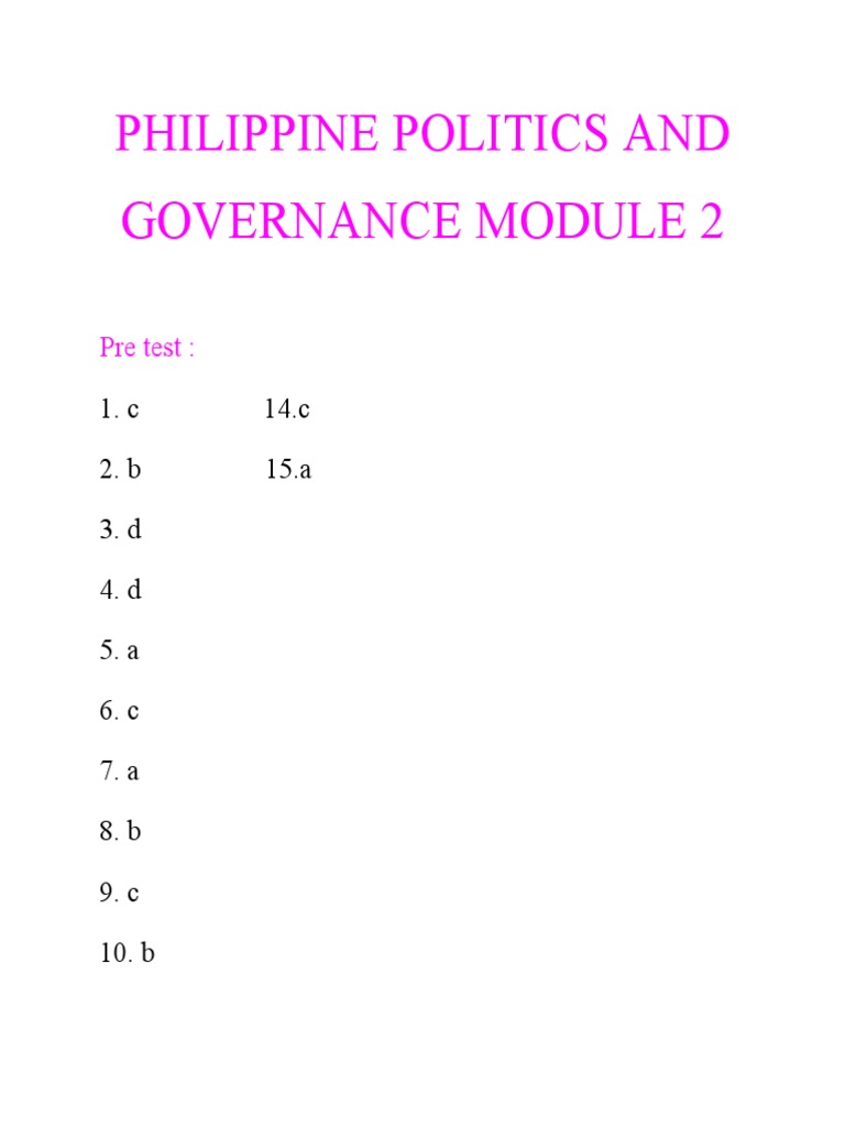 Philippine Politics and Governance Overview | PDF | Government | Social ...