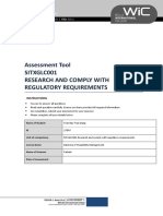 Assessment Tool Sitxglc001 Research and Comply With Regulatory Requirements