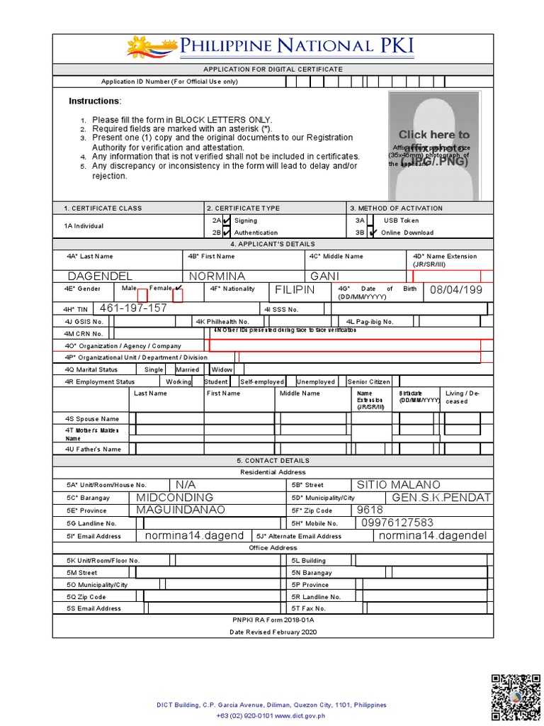 Digital Certificate Application | PDF | Identity Document | Government ...