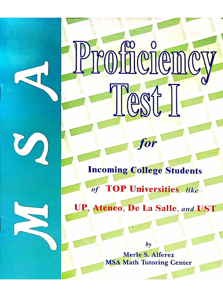 MSA Proficiency Test I | PDF