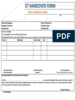 Equipment Asset Handover Form