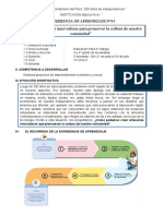 Experiencia de Aprendizaje IV - Ept 3 y 4 Grado