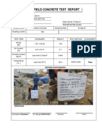 Field Concrete Test Report: Sampling Location