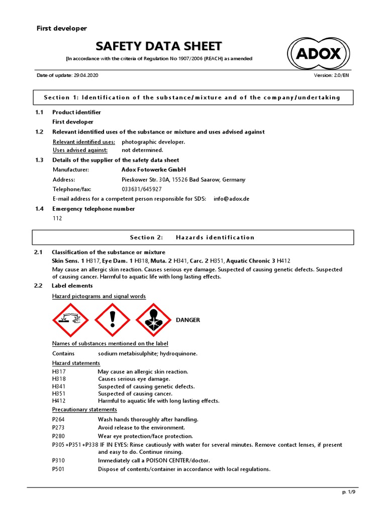 4 MSDS en | PDF | Toxicity | European Commission