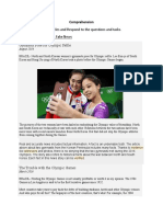 Read The Following Articles and Respond To The Questions and Tasks. 1. Facts, Opinions & Fake News Gymnasts Pose For Olympic Selfie