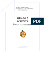 7th Grade - Post Assessment - Science