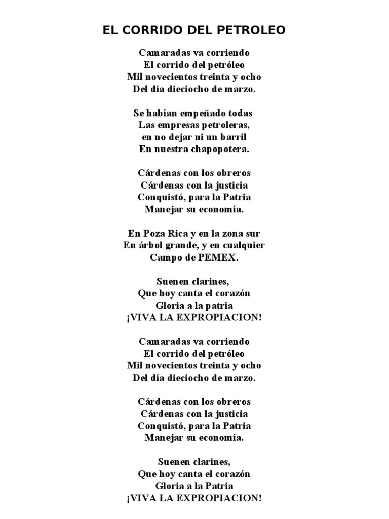 EL CORRIDO DEL PETROLEO