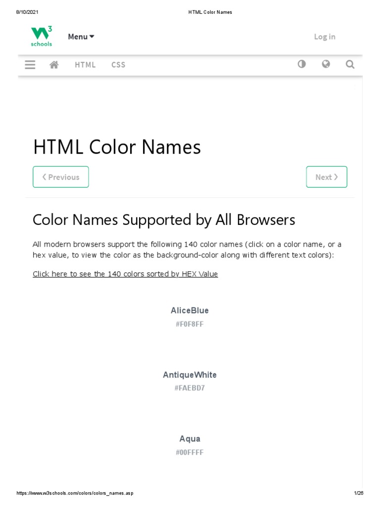 HTML Color Names | PDF | Bootstrap (Front End Framework) | J Query