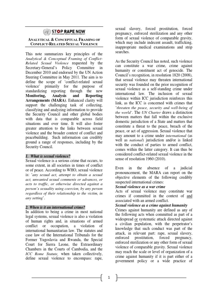 A & C F C - R S V: Nalytical Onceptual Raming of Onflict Elated Exual ...