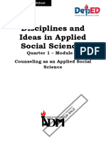 Disciplines and Ideas in Applied Social Sciences: Quarter 1 - Module 1: Counseling As An Applied Social Science