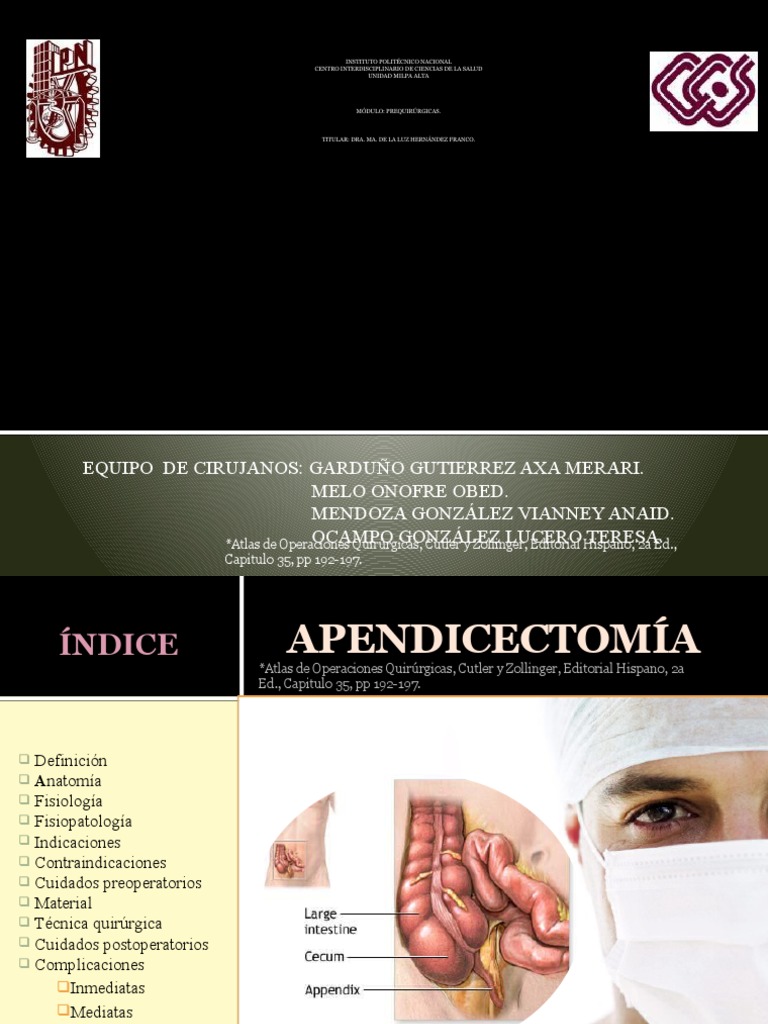 Apendicectomía: Técnicas y Complicaciones | PDF | Medicina CLINICA ...