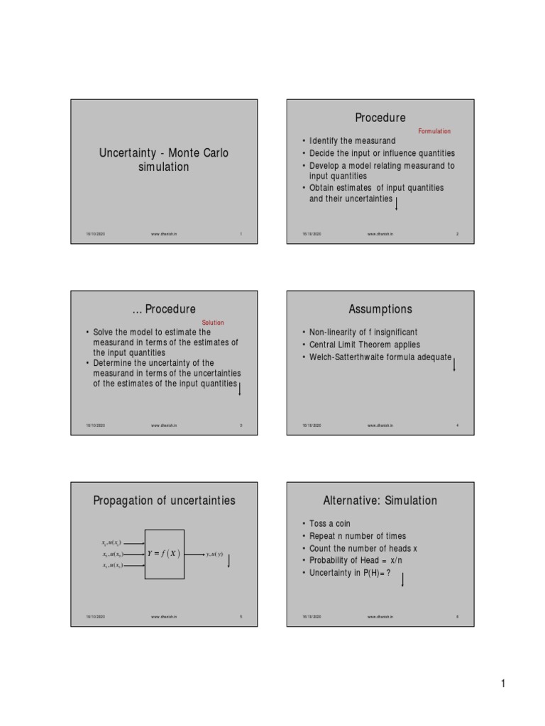 Monte Carlo Simulation for Uncertainty | PDF | Probability And ...