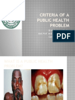 Criteria of A Public Health Problem