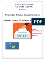 Computer Science Project Synopsis Election System For Schools and Colleges