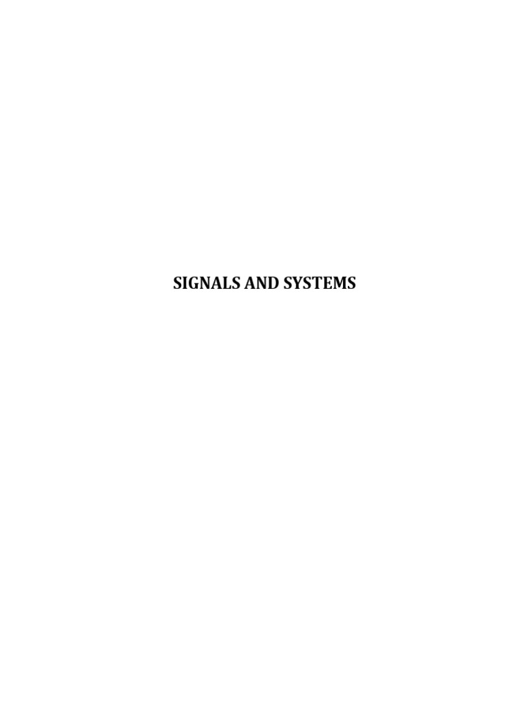 Signal and Systems Analysis Guide | PDF | Fourier Transform | Fourier ...