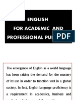 English For Academic and Professional Purposes