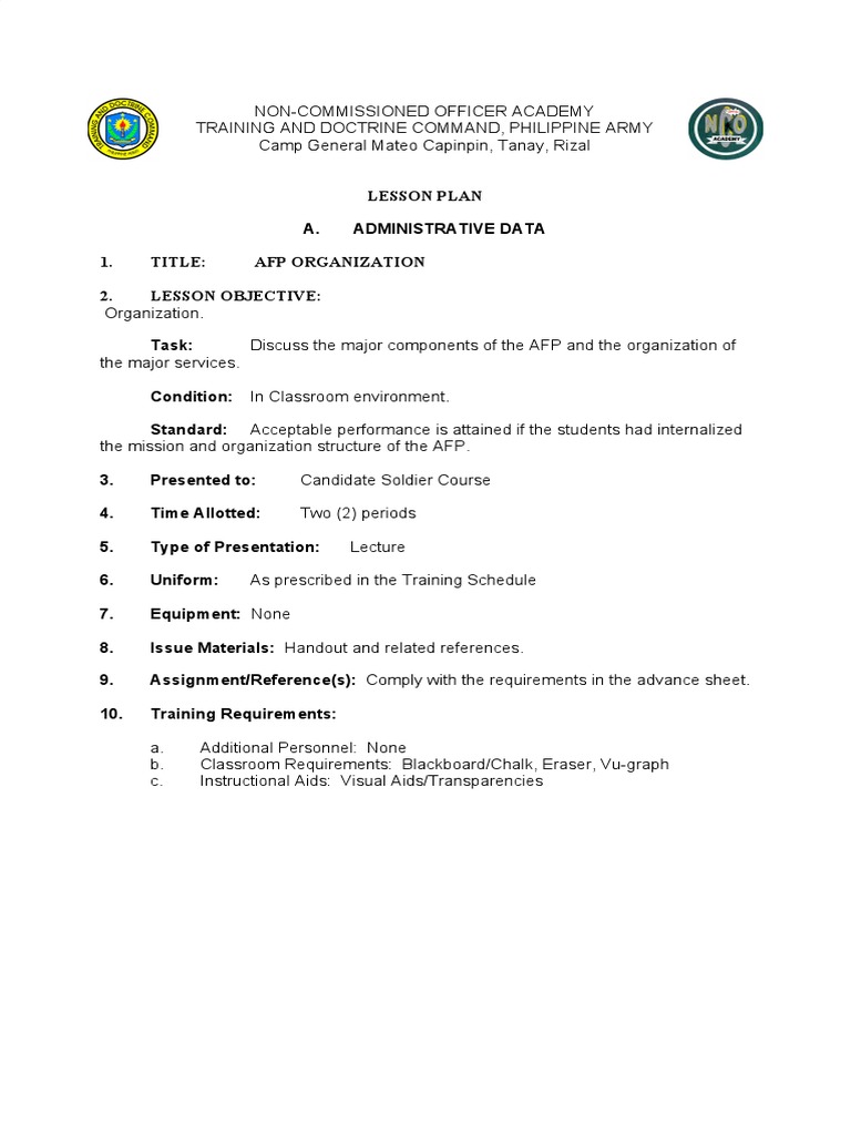 AFP Organizational Structure Overview | PDF | Staff (Military ...