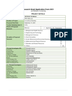 Research Grant Application Form 2021: (Internal Funding)