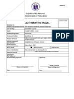 DepEd Travel Authority Form