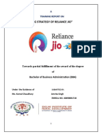 ' Marketing Strategy of Reliance Jio": A Training Report On