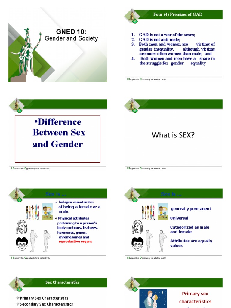 Difference Between Sex and Gender: GNED 10 | PDF | Gender | Gender Studies