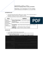 UCSP Lesson 2 Handout - Significance of Studying Culture, Society, and Politics