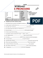 Reflexive Pronouns: Grammar Worksheet