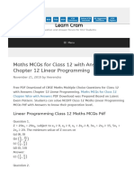 Learn Cram: Maths Mcqs For Class 12 With Answers Chapter 12 Linear Programming