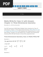 Learn Cram: Maths Mcqs For Class 12 With Answers Chapter 11 Three Dimensional Geometry