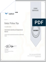 International Leadership and Organizational Behavior Coursera Certificate