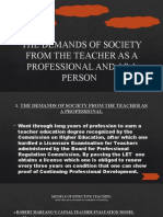 Demands on Teachers' Professional & Personal Roles