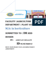 M.SC in Horticulture: Faculity Agriculture Department Plant Sceines