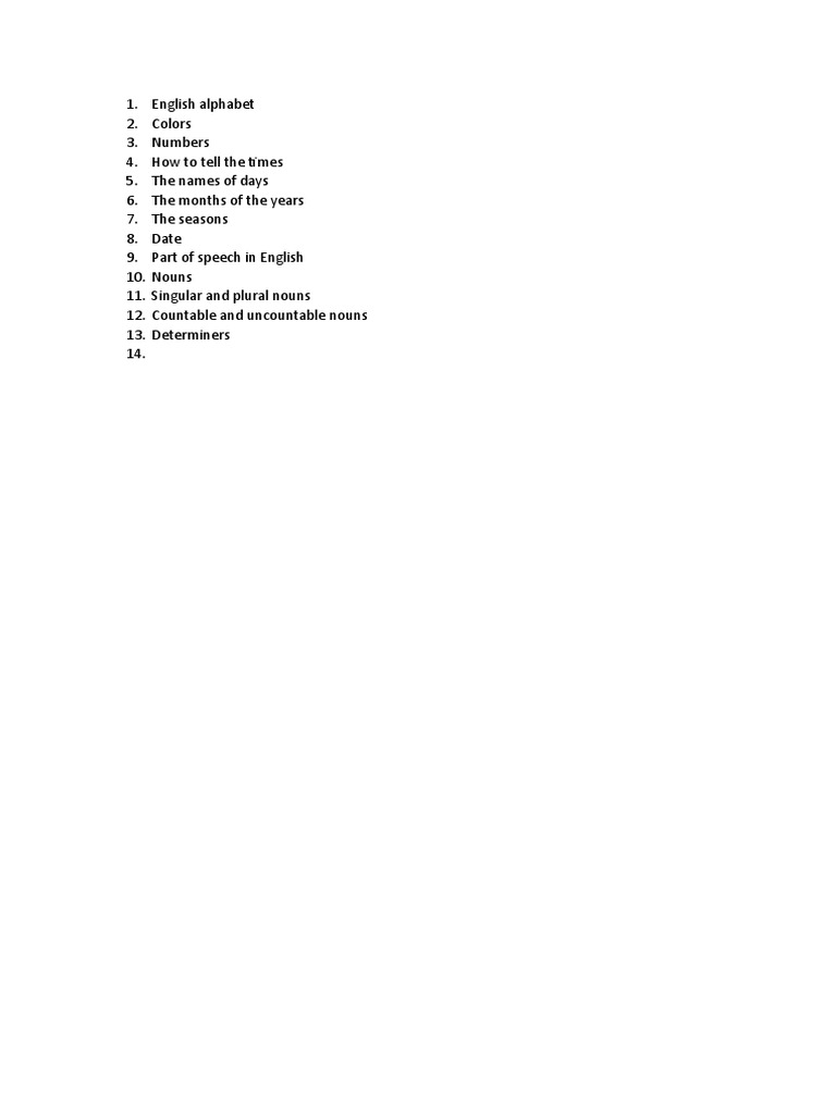 English Language Basics Guide | PDF
