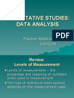 Quantitative Studies: Data Analysis