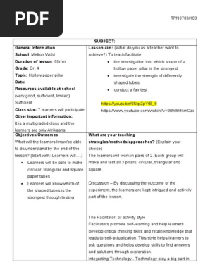 Les 1 Lesson Plan TPN3703