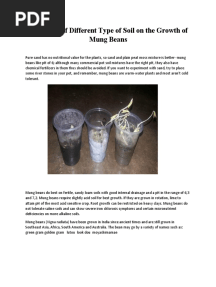 The Effect of Different Type of Soil On The Growth of Mung Beans