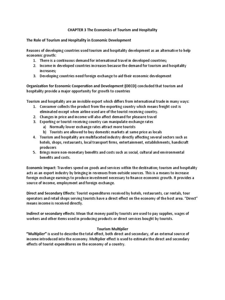 Economic Impact of Tourism and Hospitality | PDF | Tourism | Fiscal ...