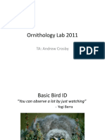 Ornithology Lab 2011: TA: Andrew Crosby