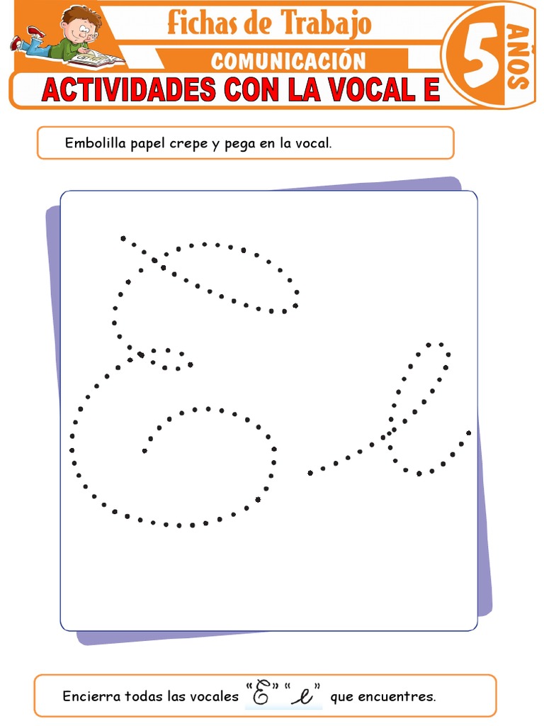 Actividades para la vocal E en preescolar | PDF