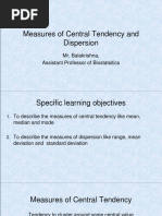 Measures of Central Tendency and Dispersion