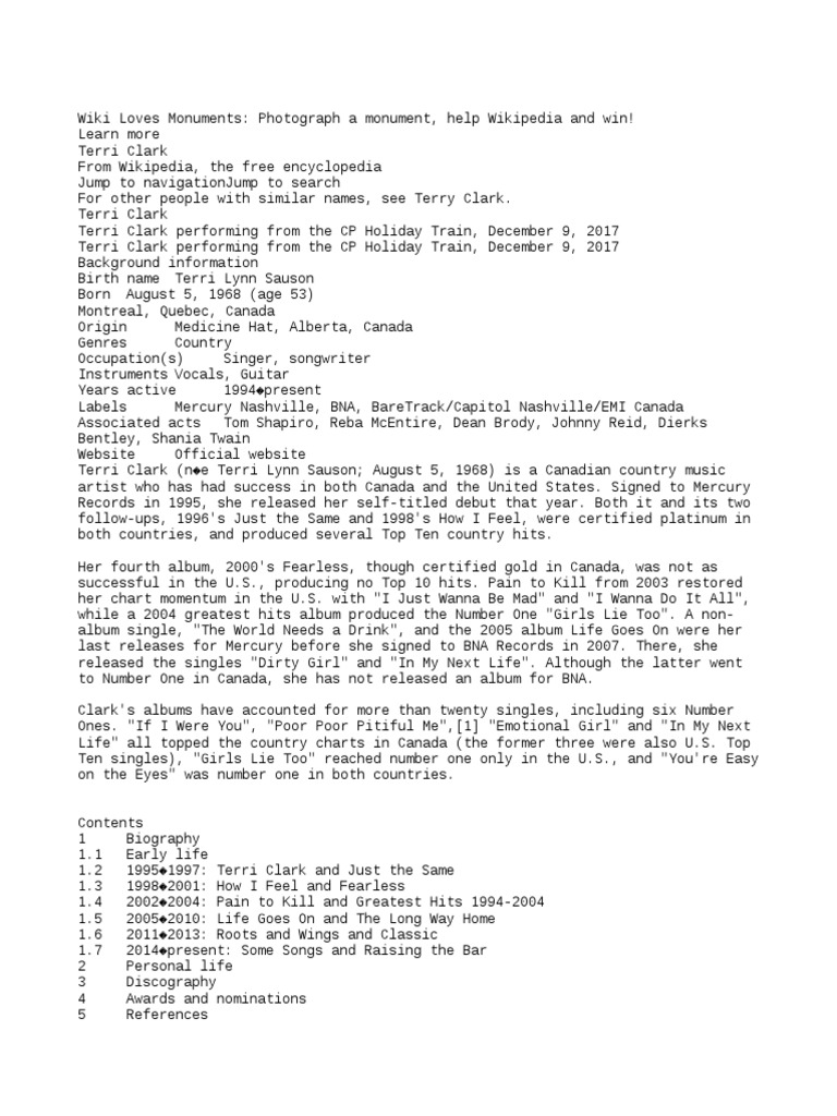 Terri Clark Pdf Country Music